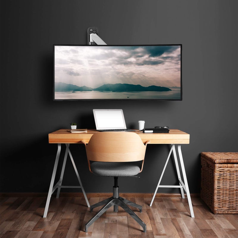 AVLT Single 32" Monitor Wall Mount - Fits One Flat/Curved Monitor, Full Motion Height Swivel Tilt Rotation Adjustable Arm - VESA/Cable Management - Image 4